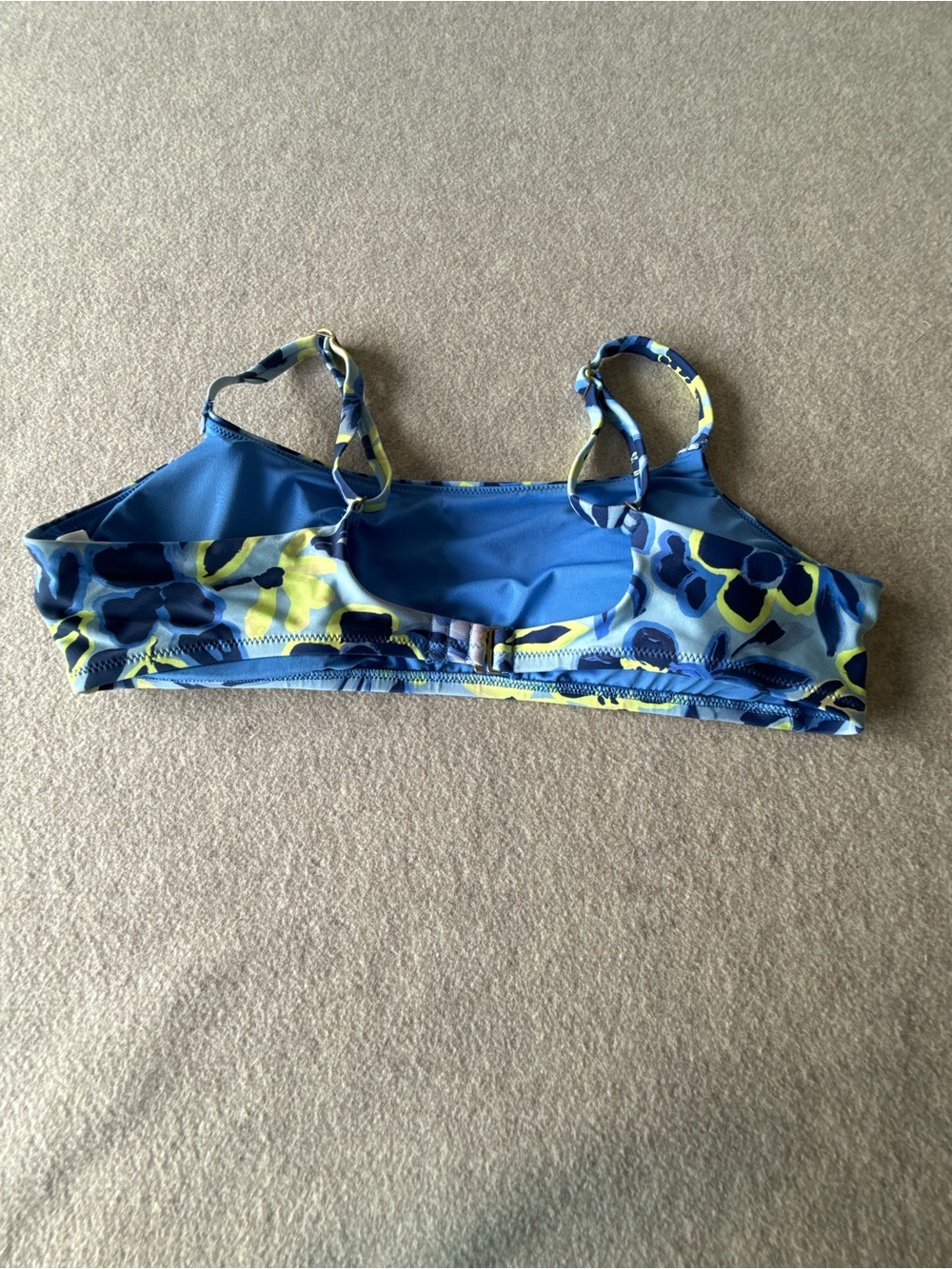 aerie Blue & Yellow Floral Bralette Bikini Top - Picture 4 of 8